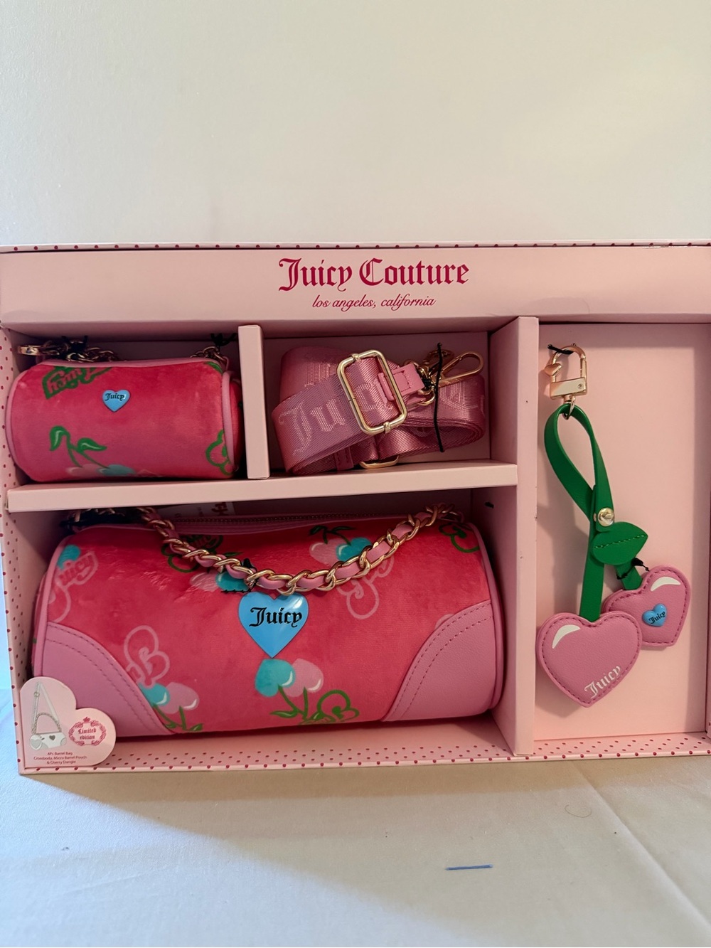 Juicy Couture Pink Cherry Heart Accessory Gift Set